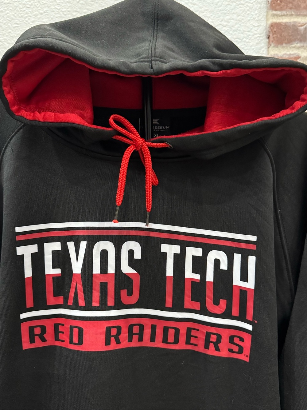 Texas Tech Red Raiders Colosseum Black & Red Hoodie Mens Size XXL
